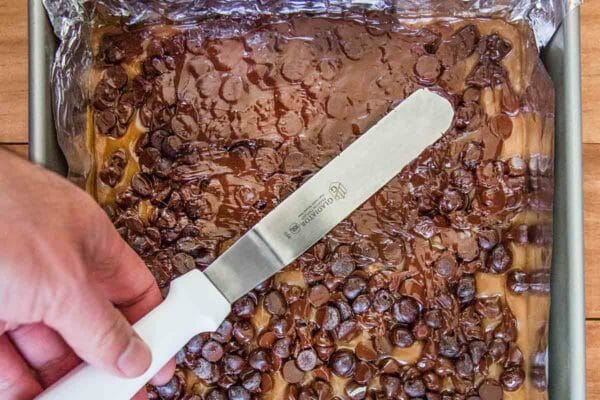 Homemade English Toffee - Spread the melted chocolate over the toffee