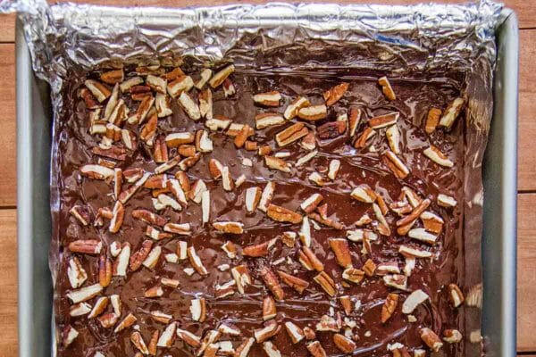 Homemade English Toffee - Sprinkle the top with nuts