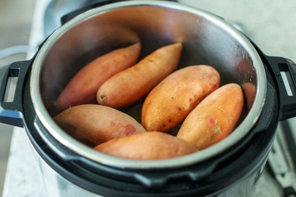 Stuffed Sweet Potatoes with BBQ Chicken add the sweet potatoes