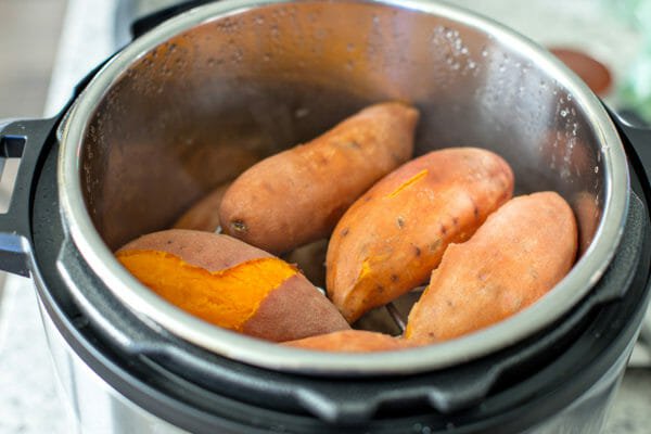 How to Make Sweet Potatoes in the Instant Pot remove the potatoes