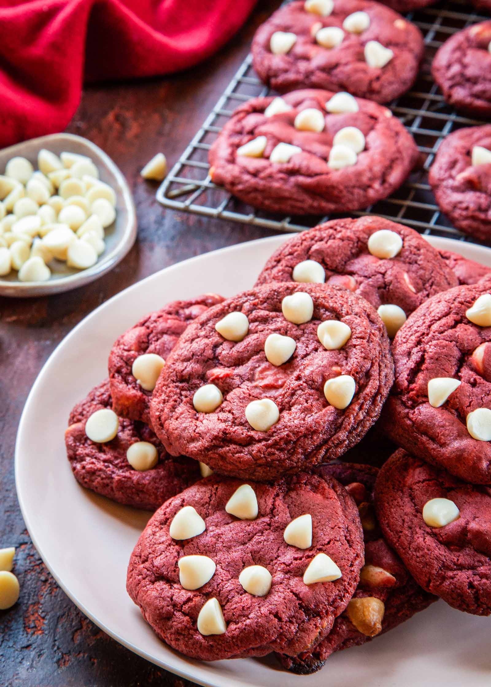 Red Velvet Cookies with White Chocolate Chips