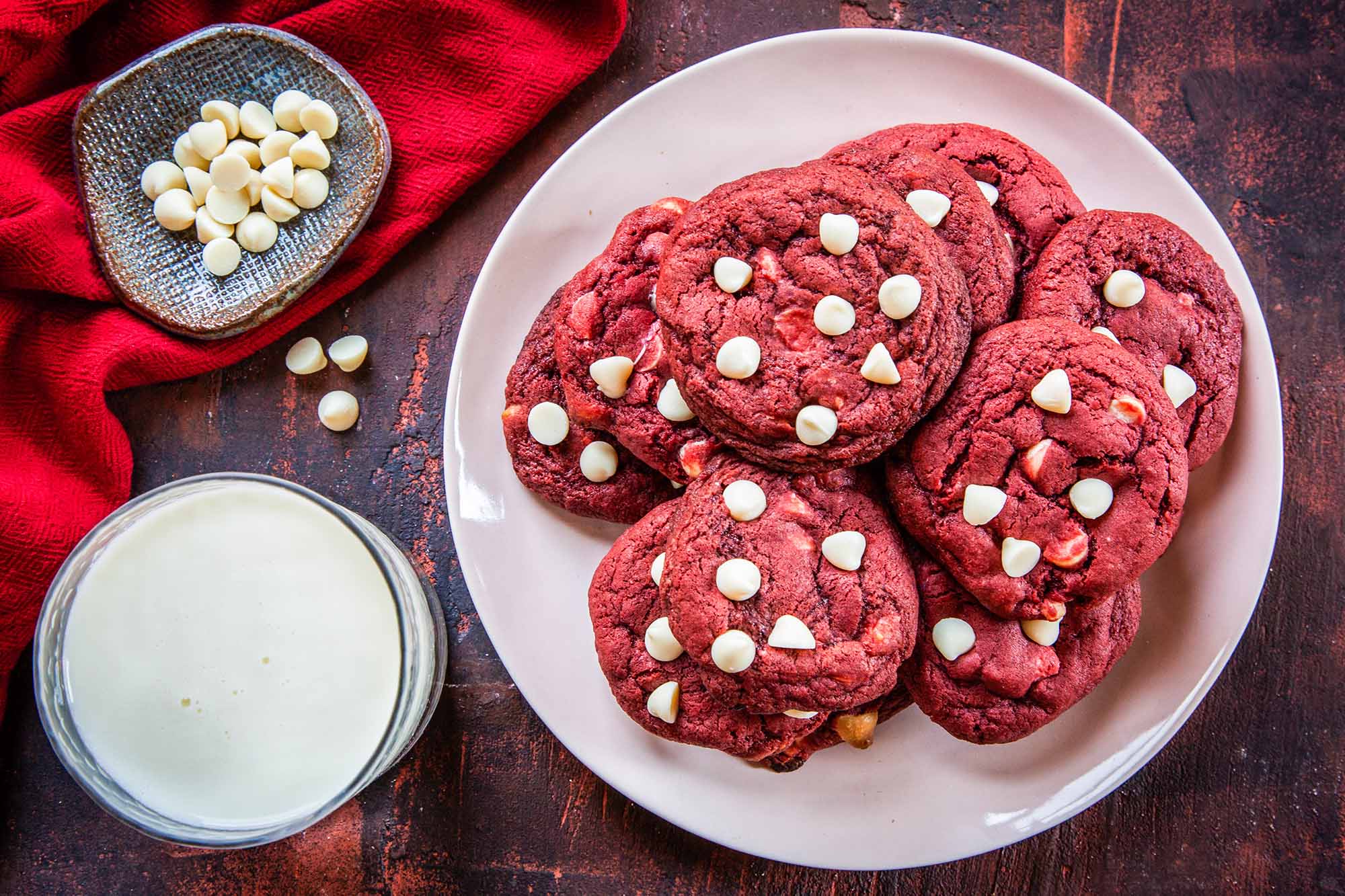 Red Velvet Chocolate Chip Cookies