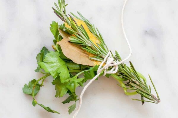 Lamb with Vegetables - bundle of herbs