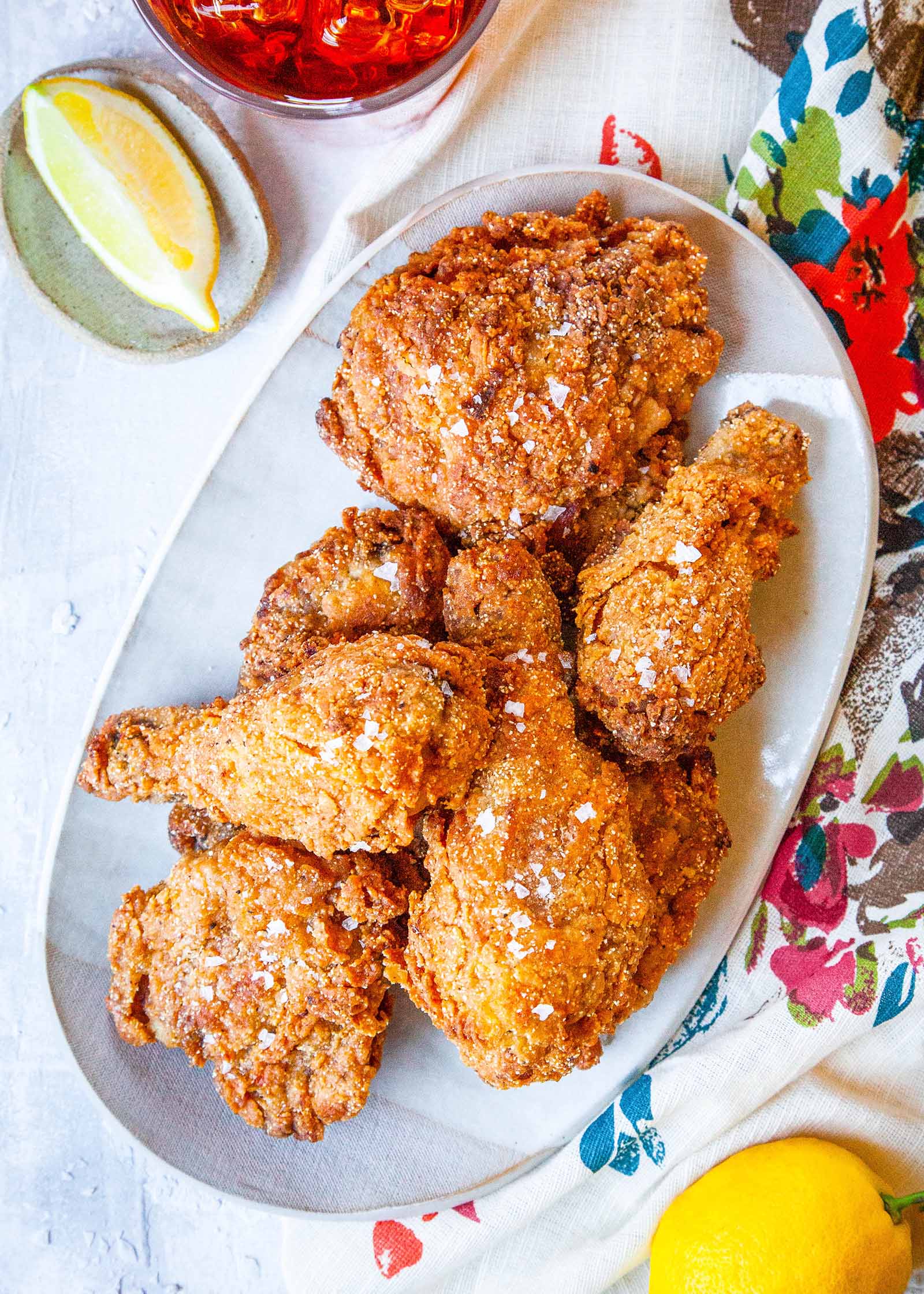 Sweet tea brined fried chicken